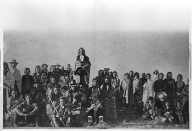 Little Bear’s Band as they await deportation to Canada in 1896 “Little Bear, Cree, Rocky Boy Reservation, Montana,” Montana University State-Northern, FM-1-134, Indian Peoples of the Northern Great Plains Digital Collection, http://arc.lib.montana.edu/indian-great-plains/item/632