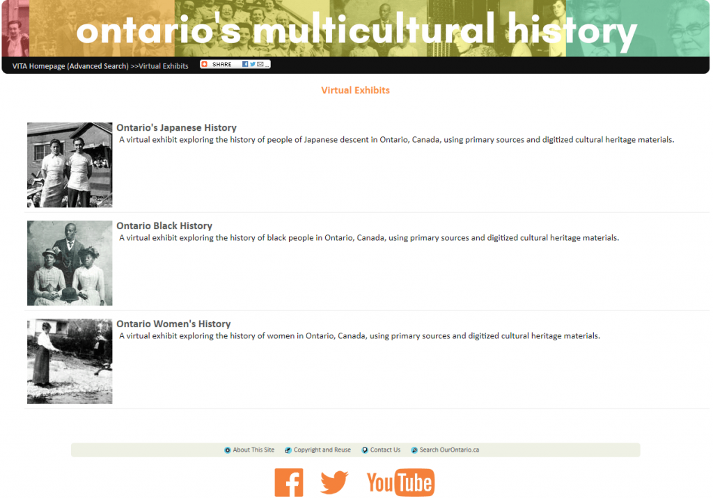 Screenshot of ODW virtual exhibit page.