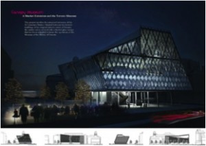Figure 1: One of the more dramatic past concepts for a Toronto Museum, by Sandro Thordarson.