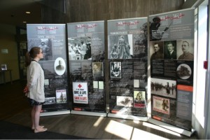 All four panels of the exhibit. The fourth panel provides background on the exhibit and information on the resources available at the Archives of Ontario.