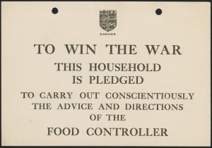 Image 5 : Food Pledge Card – Caption: Food pledge cards were placed in prominent places to advertise the patriotic support of households as well as to encourage others to participate in food control