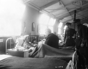 Borden visiting wounded soldiers overseas, March 1917.] [Source: Library and Archives Canada online database, MIKAN no. 3521817