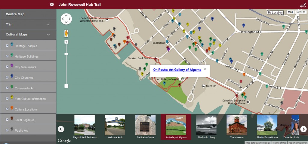 This interactive map allows users to explore the Trail as well as other layers of cultural information. Each location links to its respective page on the web portal. © NORDIK Institute, 2015.
