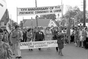 Portugal Day parade, Toronto, 1978. Photo by Gilberto Prioste. 