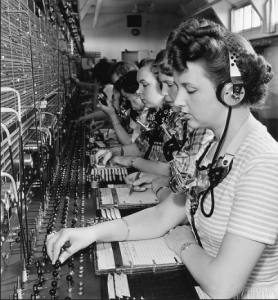 Telephone exchange, c.1950 
