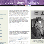 Screenshot of black history exhibit