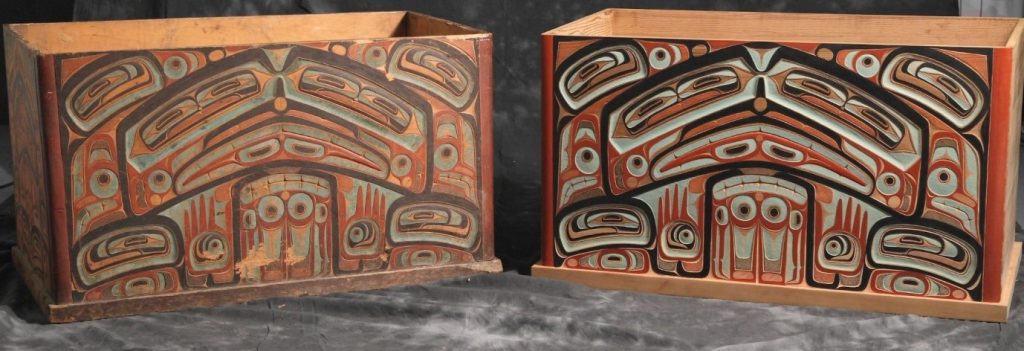 Two carved boxes