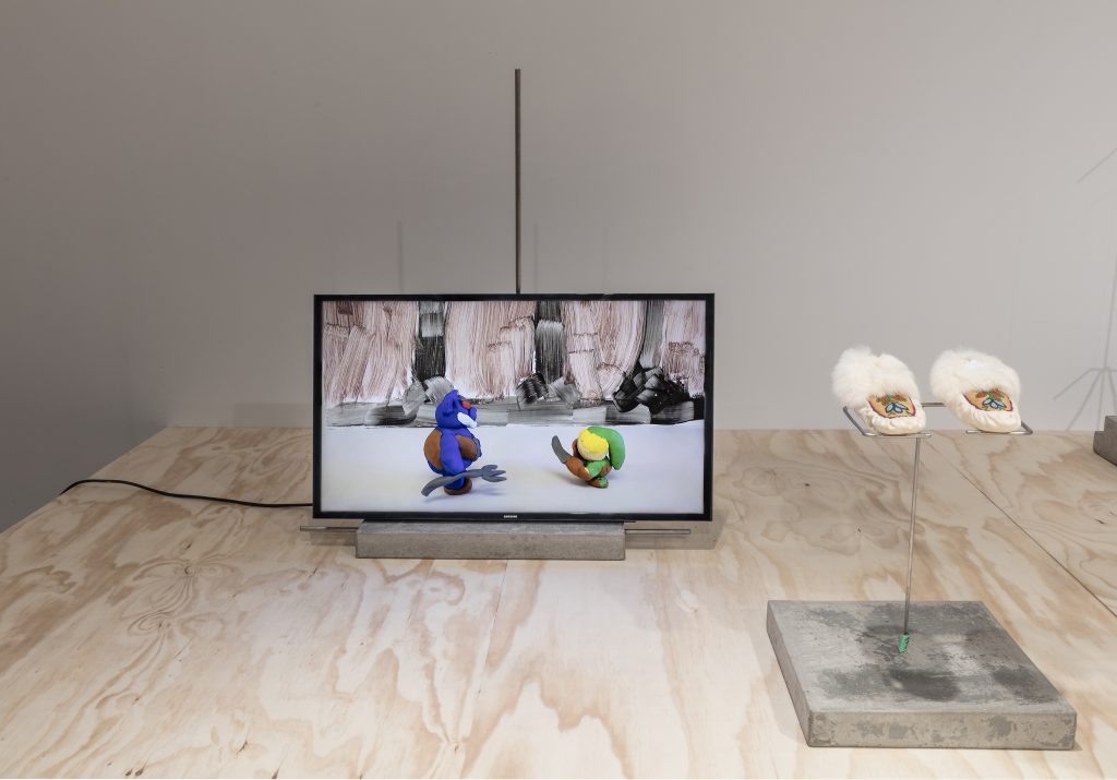 Art instasllation including a video screen