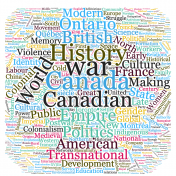 Word Cloud of History Dissertation Titles in Canada, 2016-17 to 2021-22