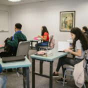 university students in a classroom